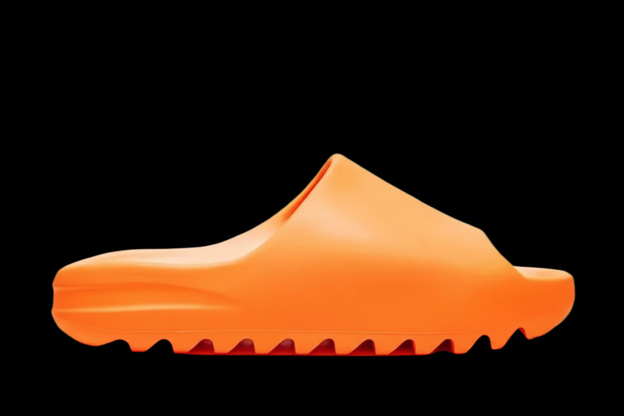 Yeezy Slide “Enflame Orange.”